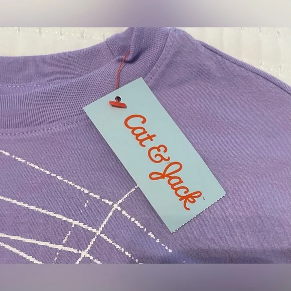 Cat & Jack Kids Spider T-shirt size large 12/14 purple new shirt - Picture 3 of 7